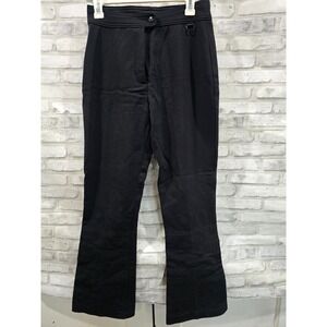 Womens Stretch Ski Pants Black Size 10 Vintage Made in USA Wide Leg Wool Spandex